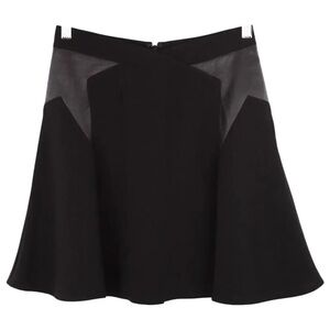 THE KOOPLES Black Faux Leather Star Grunge Whimisgoth Skirt Size Medium VGUC